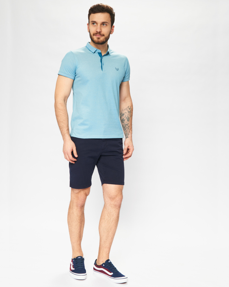 Рубашка поло мужская GROSTYLE 034976 knit GROSTYLE (бирюзовый), фото