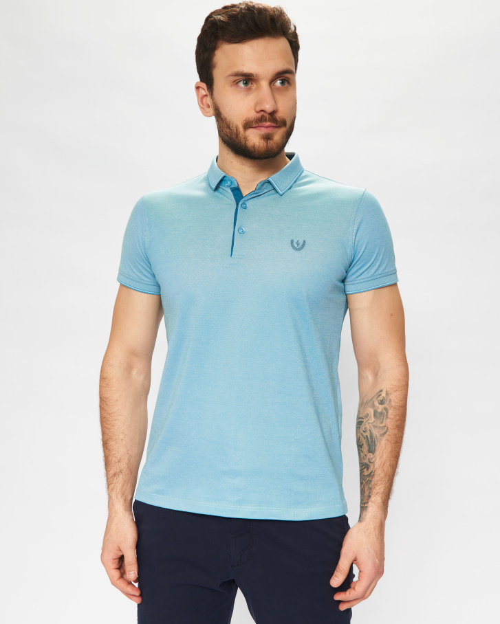 Рубашка поло мужская GROSTYLE 034976 knit GROSTYLE (бирюзовый), фото 4