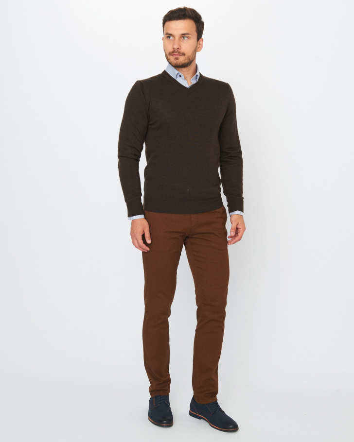 Джемпер мужской GROSTYLE knit 035057 GROSTYLE (темно-коричневый), фото 2