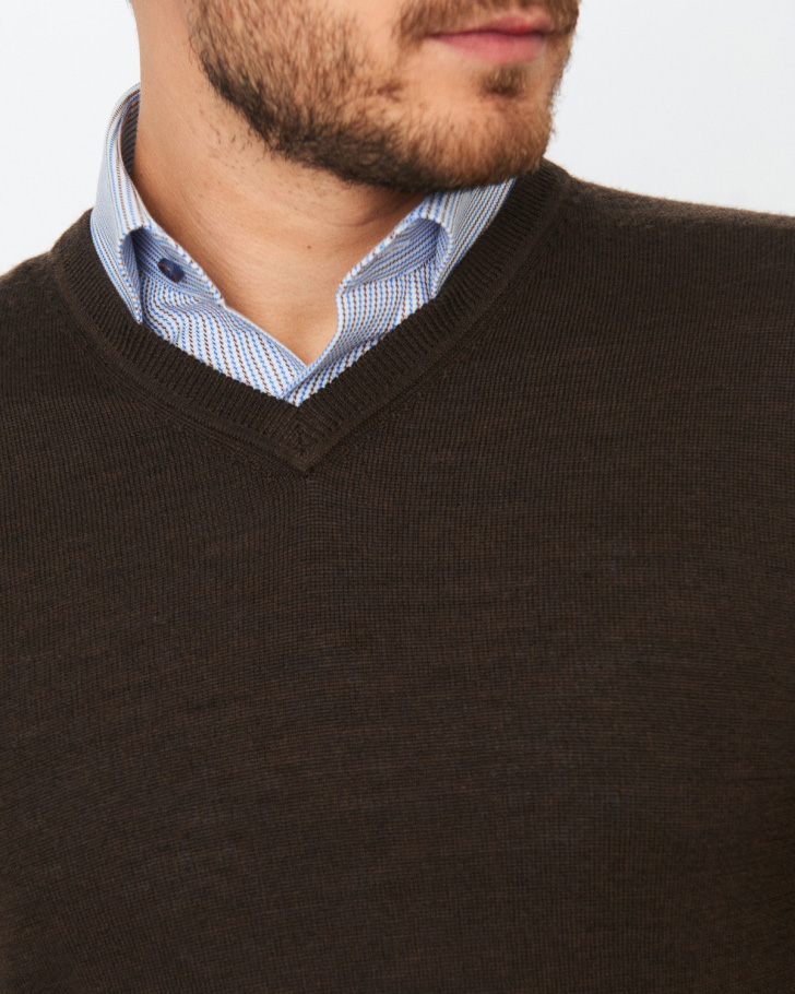 Джемпер мужской GROSTYLE knit 035057 GROSTYLE (темно-коричневый), фото 3
