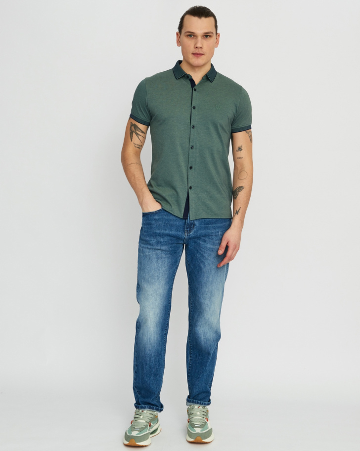 Рубашка поло мужская GROSTYLE 035199  knit GROSTYLE (зеленый), фото 3