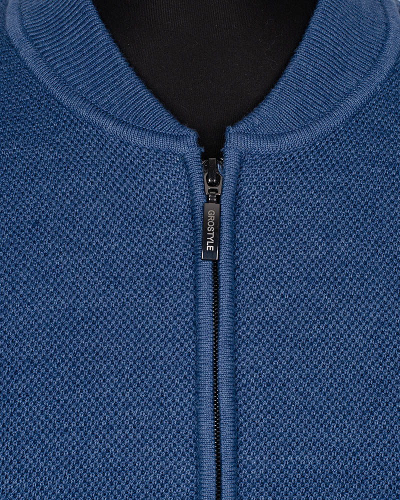Бомбер-жакет трикотажный мужской GROSTYLE knit 035245 GROSTYLE (синий), фото 2
