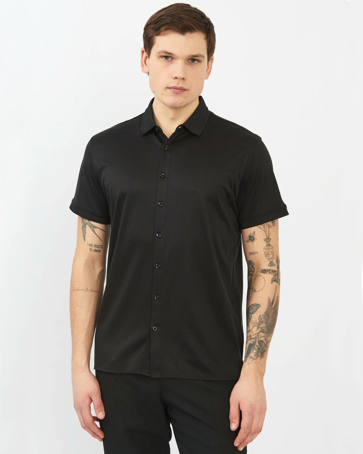 Сорочка трикотажная мужская GROSTYLE 035335 GROSTYLE knit (черный), фото