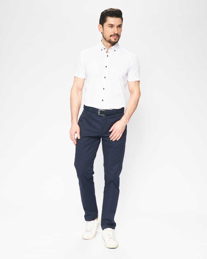 Сорочка мужская GROSTYLE TRENDY ES017864 к/р. (белый), фото 4
