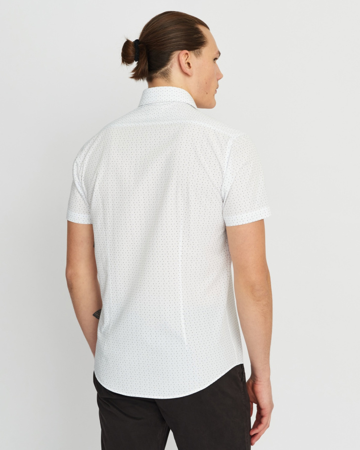 Сорочка мужская GROSTYLE TRENDY SS018140 кр/р. (белый/бежевый/синий), фото 4 Сорочка мужская GROSTYLE TRENDY SS018140 кр/р. (белый/бежевый/синий), фото 4