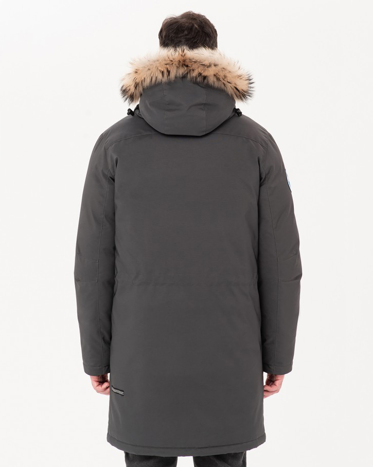 Пуховая мужская куртка LAPLANGER ХаскиTop Arctic Goose без опушки (графит), фото 2