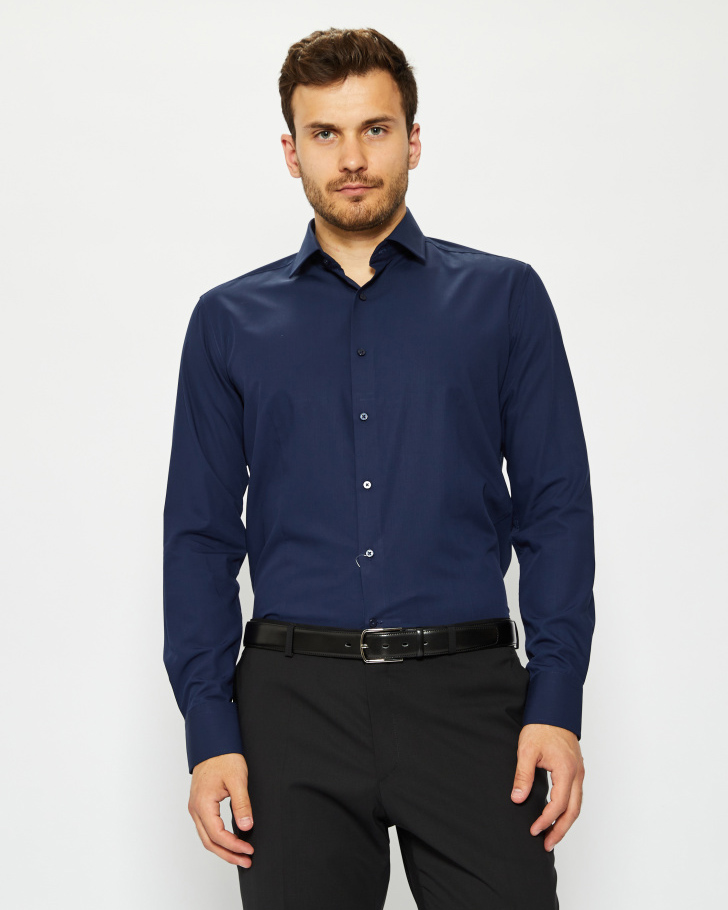 Сорочка мужская GROSTYLE TRENDY SS017202 (UF74)  GROSTYLE (темно-синий), фото