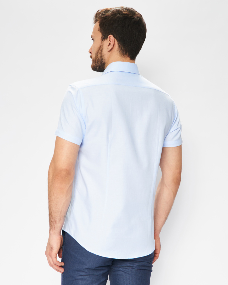 Сорочка мужская GROSTYLE TRENDY SS017905 к/р. (светло-голубой), фото 2 Сорочка мужская GROSTYLE TRENDY SS017905 к/р. (светло-голубой), фото 2