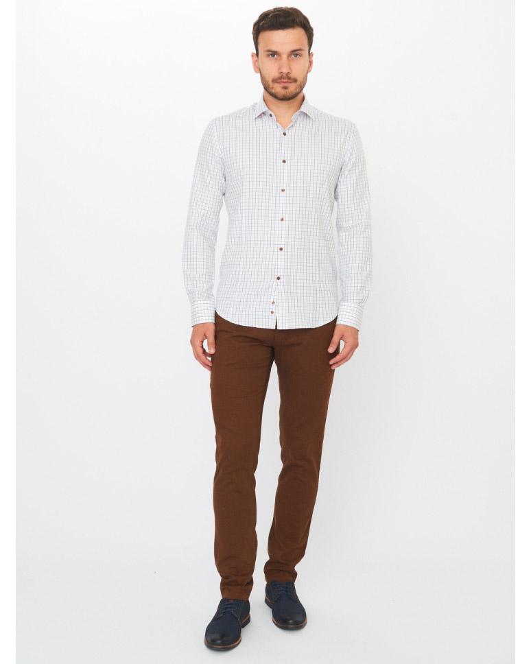 Сорочка мужская GROSTYLE TRENDY SS018030 (UF74) GROSTYLE (белый/бежевый/синий), фото 3 Сорочка мужская GROSTYLE TRENDY SS018030 (UF74) GROSTYLE (белый/бежевый/синий), фото 3