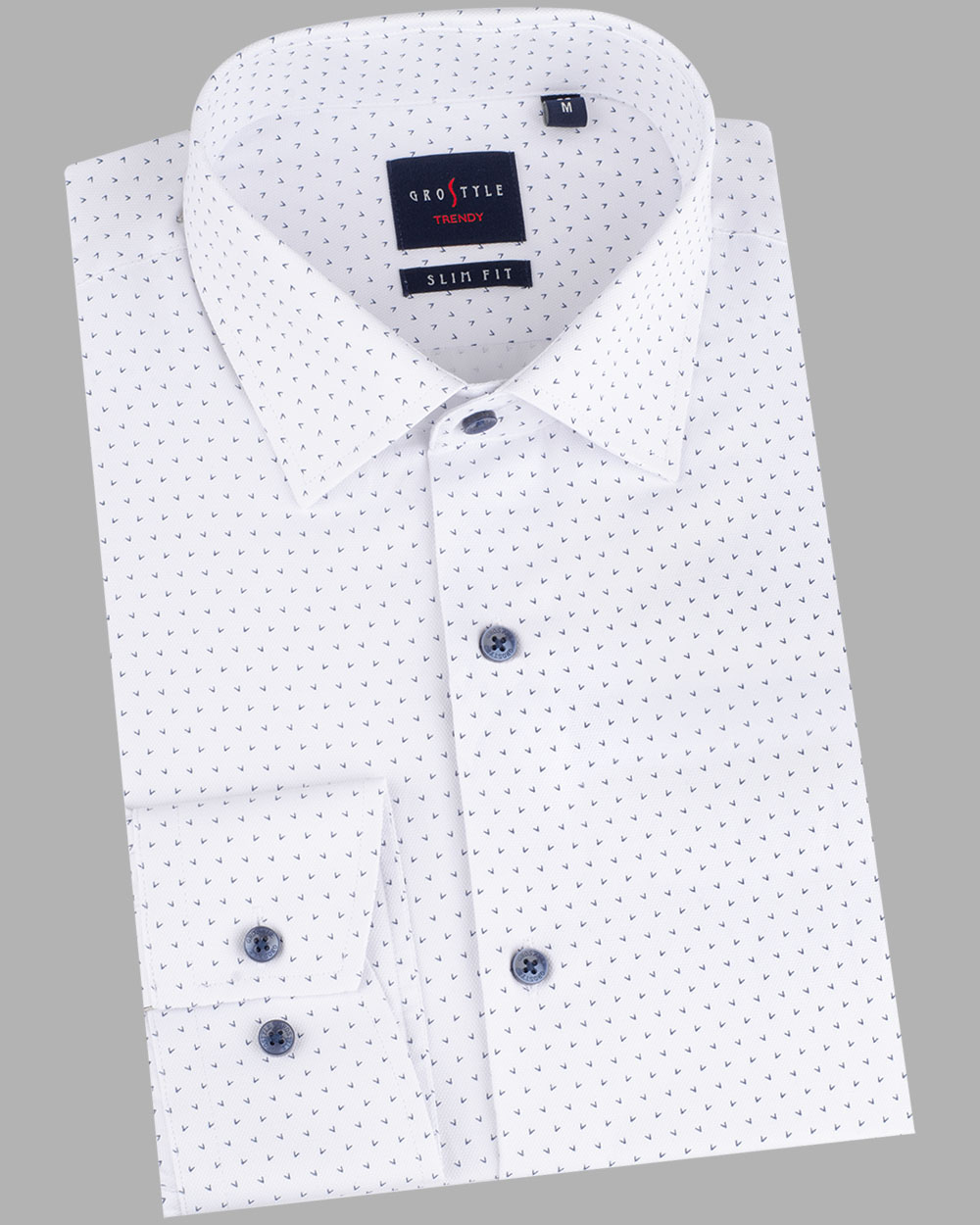 Сорочка мужские GROSTYLE TRENDY SS018032 GROSTYLE (белый с принтом), фото