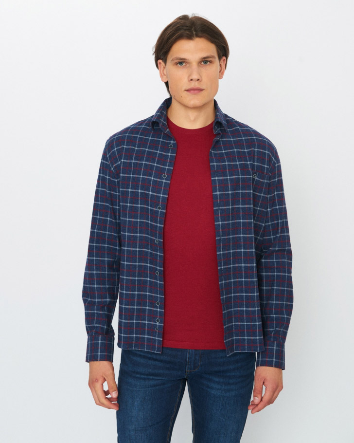 Сорочка мужская с длинным рукавом GROSTYLE SS018040 GROSTYLE (синий/бордовый/серый), фото Сорочка мужская с длинным рукавом GROSTYLE SS018040 GROSTYLE (синий/бордовый/серый), фото