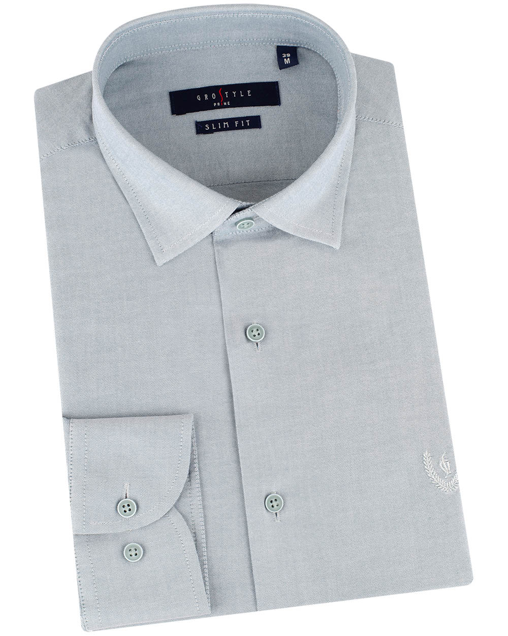 Сорочка мужская GROSTYLE PRIME SS018077 GROSTYLE (оливковый), фото