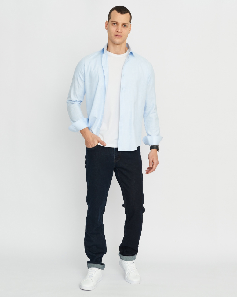 Сорочка мужская GROSTYLE TRENDY SS018084 GROSTYLE (светло-голубой), фото 3