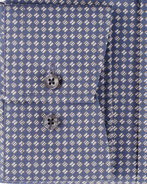 Сорочка мужская GROSTYLE TRENDY SS018112 GROSTYLE (темно-синий/коричневый), фото 2 Сорочка мужская GROSTYLE TRENDY SS018112 GROSTYLE (темно-синий/коричневый), фото 2