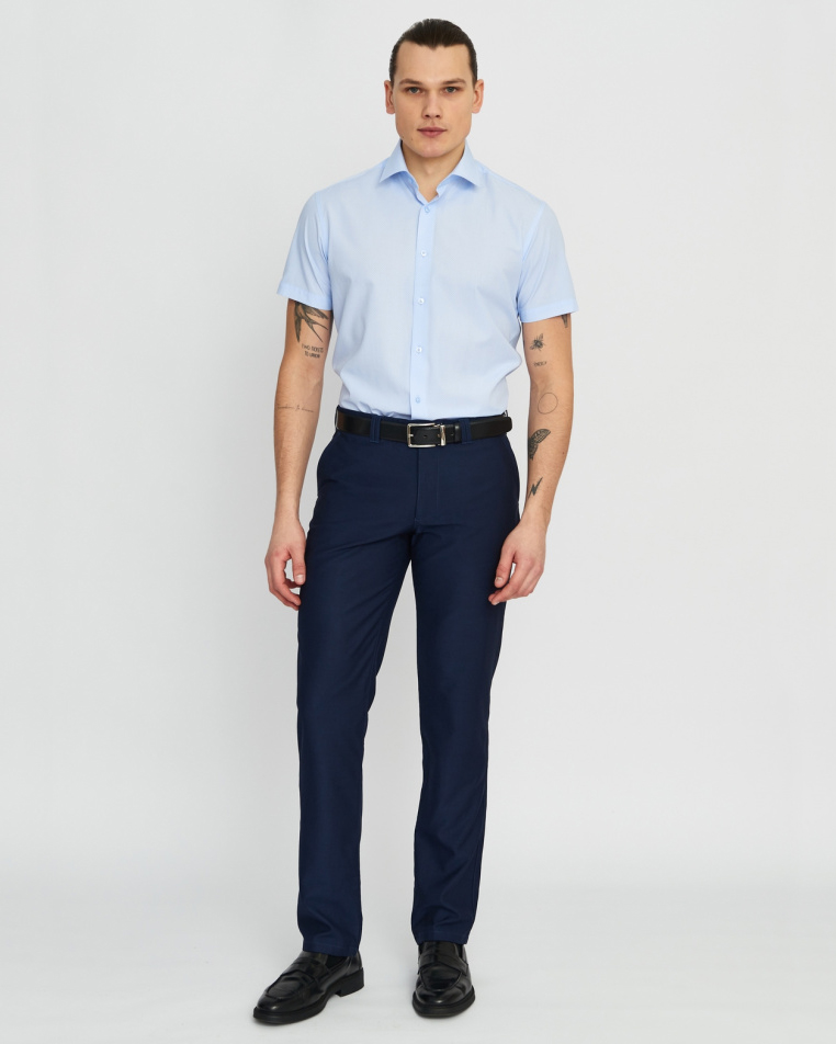 Сорочка мужская GROSTYLE TRENDY SS018142  кр/р. (светло-голубой), фото 3
