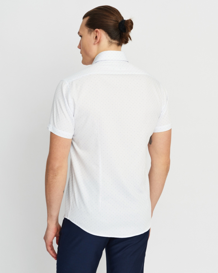 Сорочка мужская GROSTYLE TRENDY SS018154 к/рук. (белый/голубой), фото 4 Сорочка мужская GROSTYLE TRENDY SS018154 к/рук. (белый/голубой), фото 4