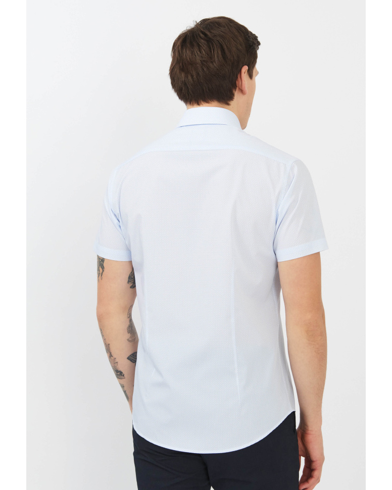 Сорочка мужская короткий рукав GROSTYLE TRENDY SS018266 GROSTYLE (светло-голубой), фото 4 Сорочка мужская короткий рукав GROSTYLE TRENDY SS018266 GROSTYLE (светло-голубой), фото 4