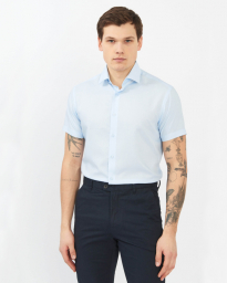 Сорочка мужская короткий рукав GROSTYLE TRENDY SS018253 GROSTYLE (светло-голубой)